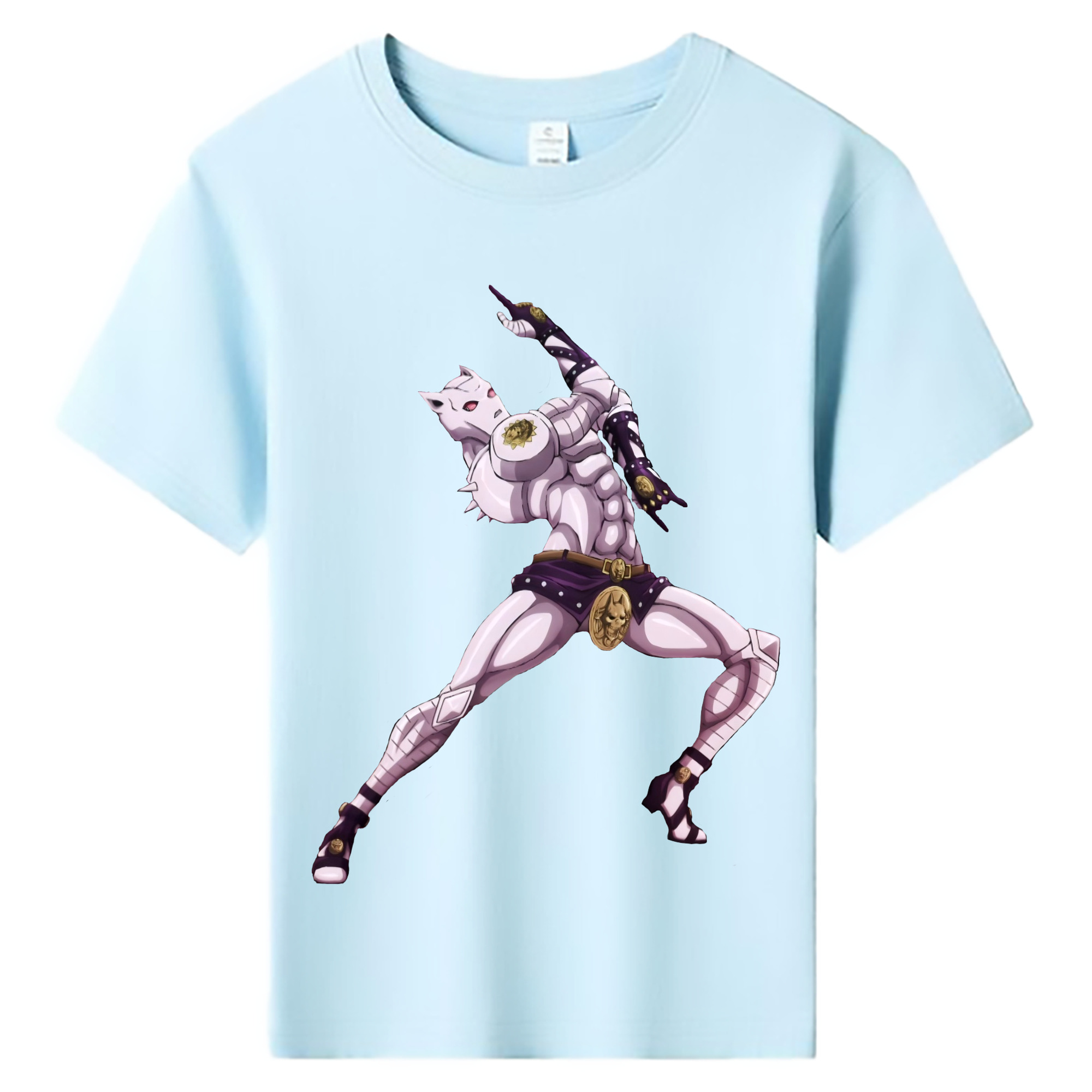 （画像用） ジョジョの奇妙な冒険 きら よしかげ JoJo's Bizarre Adventure Kira Yoshikage 綿100％キッズTシャツ（フロントプリント）